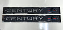 NOS Original Pair (2) - Century Side Nameplate - With Chrome Plated Edges