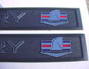 Pair (2) - Century Side Nameplate, Black/Chrome Plastic