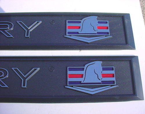 Pair (2) - Century Side Nameplate, Black/Chrome Plastic