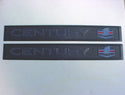 Pair (2) - Century Side Nameplate, Black/Chrome Plastic