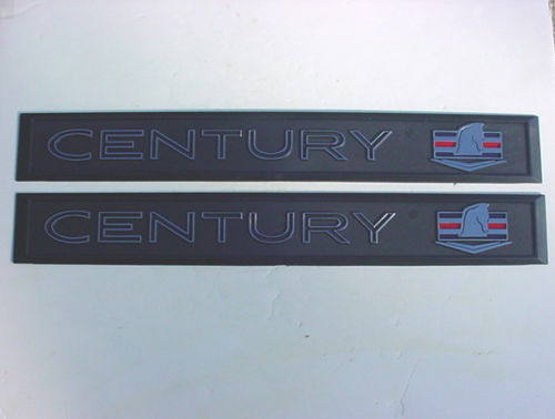 Pair (2) - Century Side Nameplate, Black/Chrome Plastic