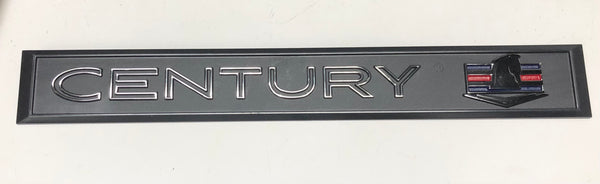 1 - Century Side Nameplate, Black/Chrome Plastic ***NOW IN STOCK***