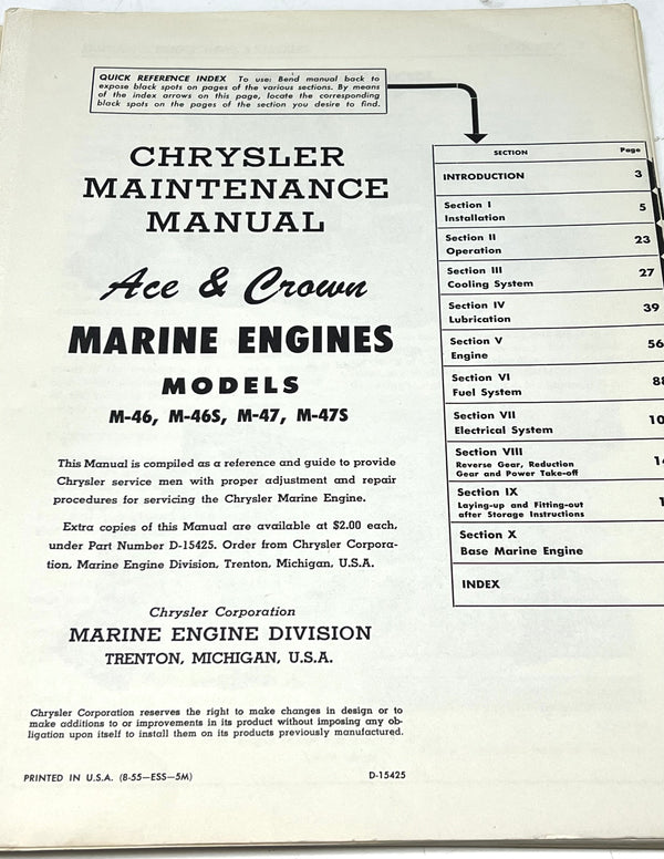 Manual, Chrysler Ace and Crown
